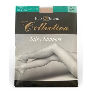 Vintage Jaclyn Smith Collection Silky Support Stockings Soft Beige Size C NEW